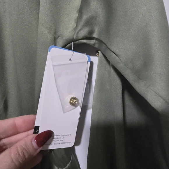 French Connection Sage Green Long Sleeve Dress - Picture 5 of 5